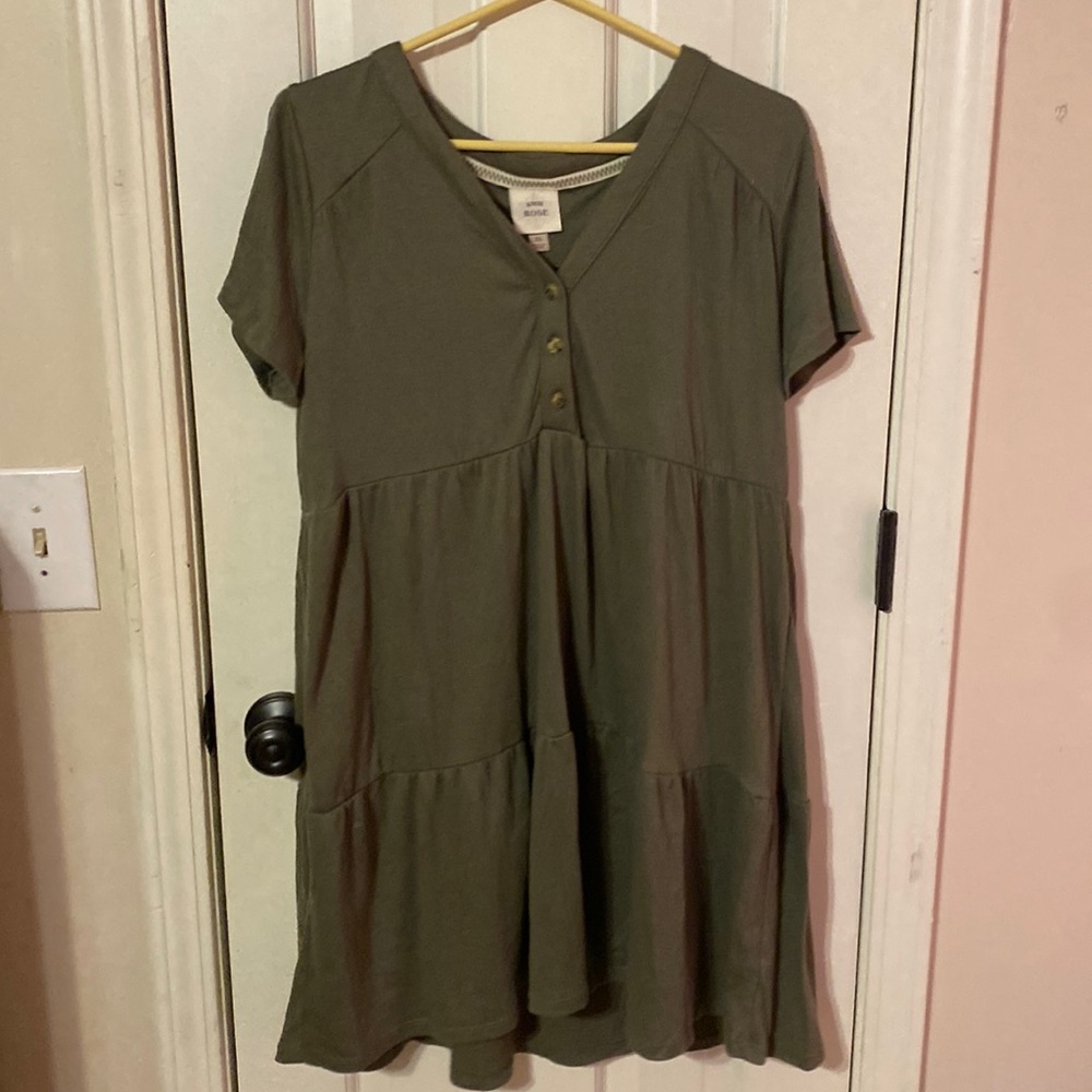 Knox Rose Tshirt Dress Olive Green Size XL